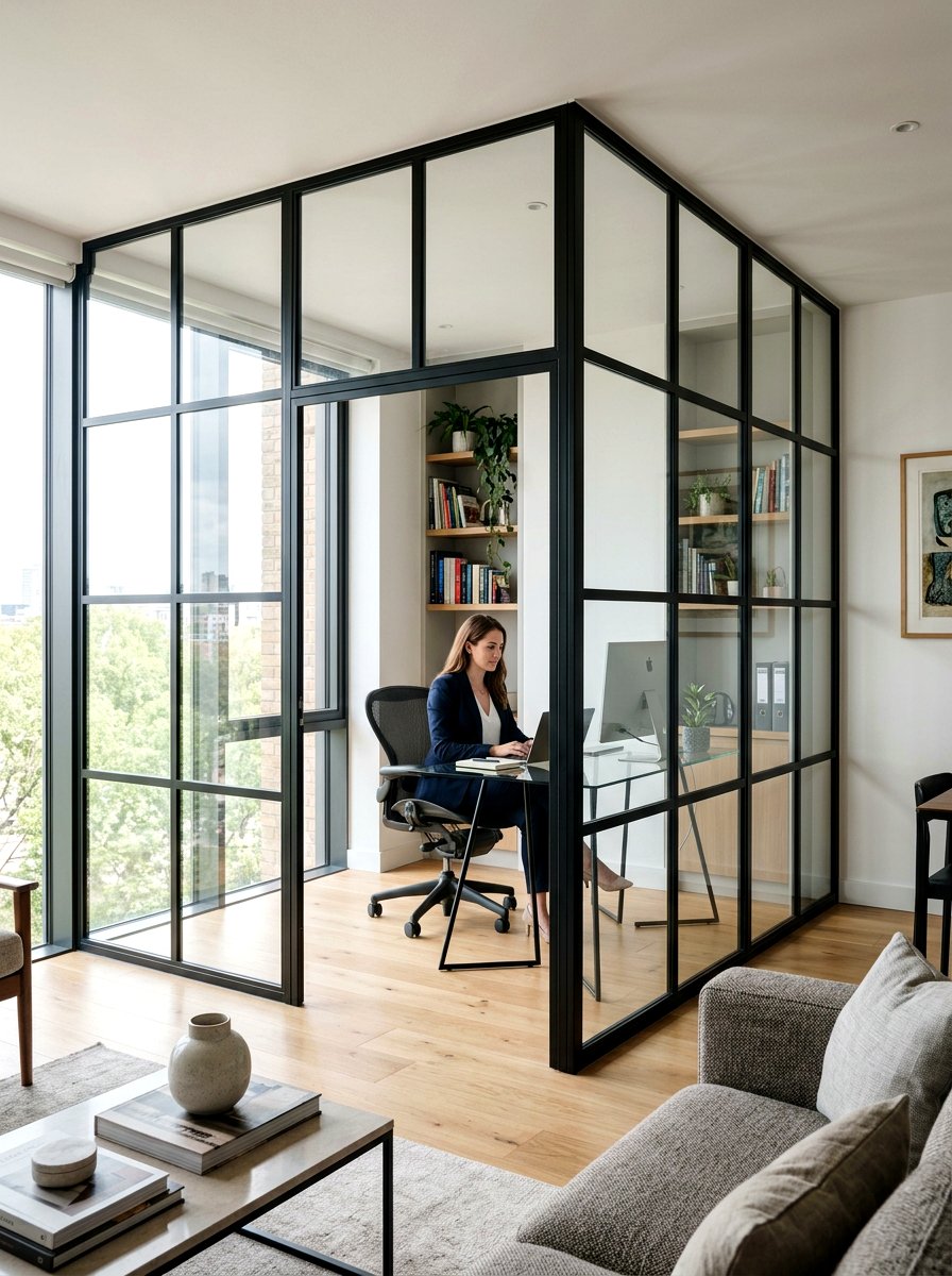 Contemporary Glass Partition Office - 30 boutique studio office ideas