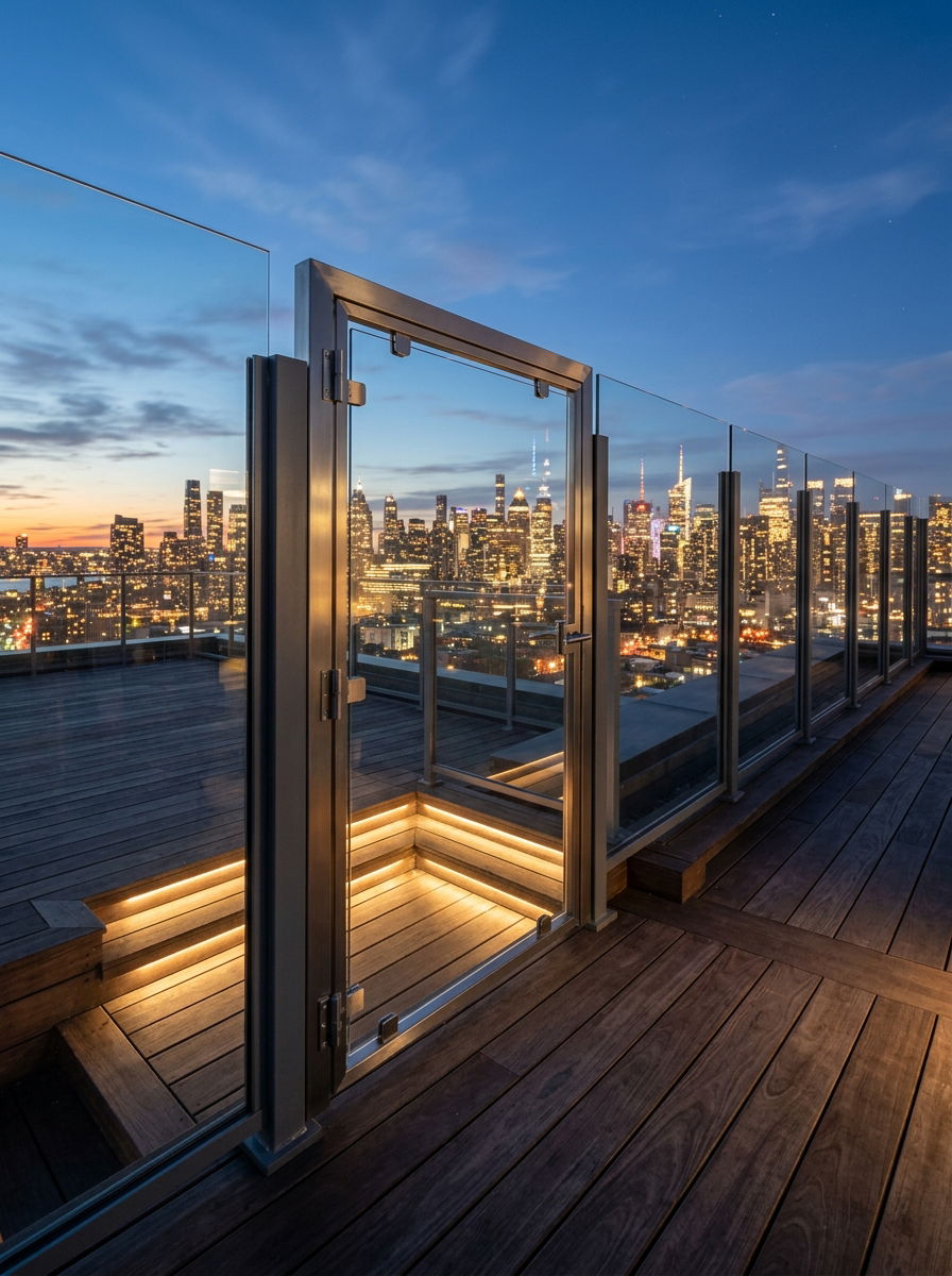 Contemporary Glass Railing Gate - 30 pool gate ideas