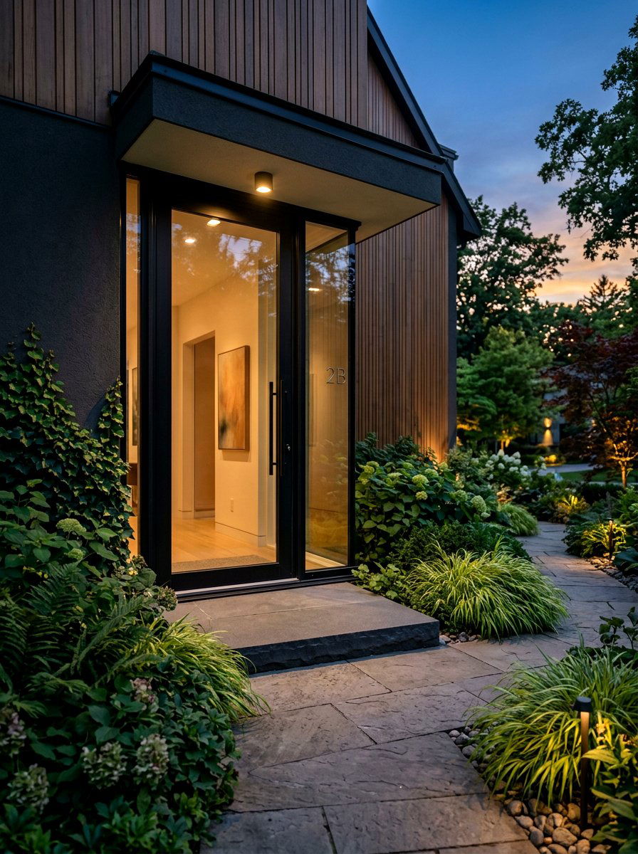 Contemporary Glass Side Door - 30 side entrance ideas