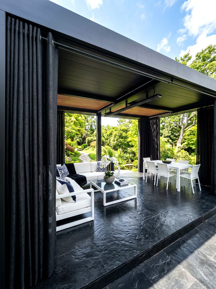 Contemporary Glass Top Pergola - 30 patio pergola dining ideas