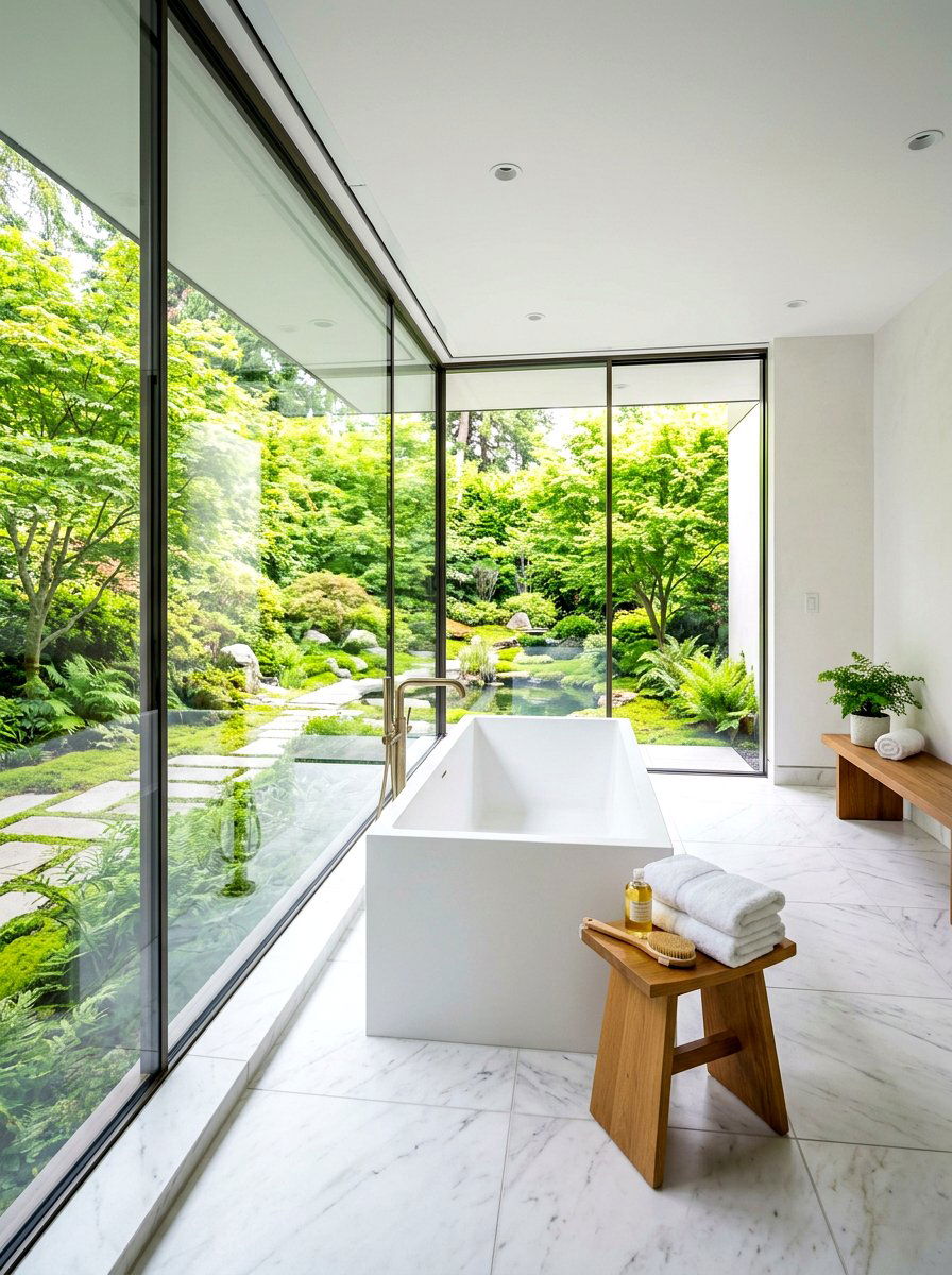 Contemporary Glass Wall Spa - 30 ice bath room ideas