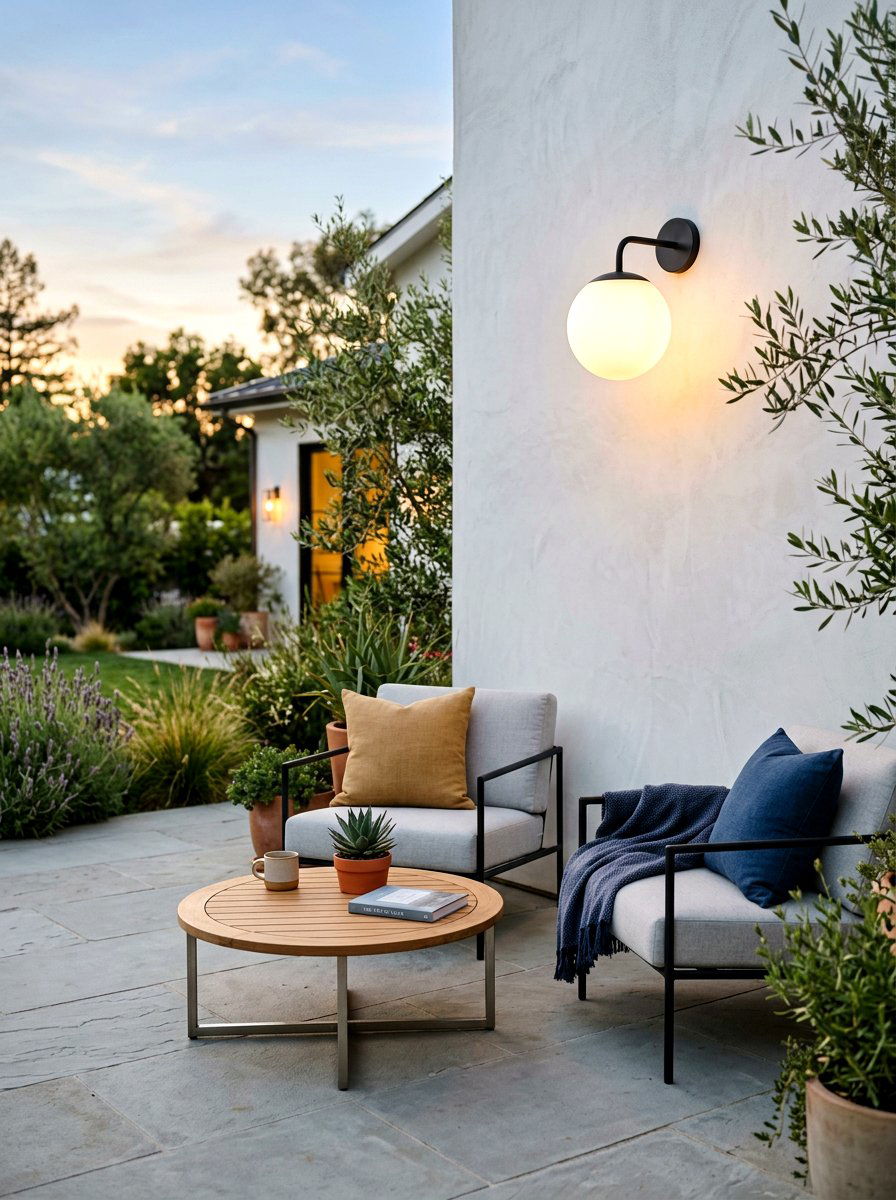 Contemporary Globe Light - 30 outdoor wall light ideas