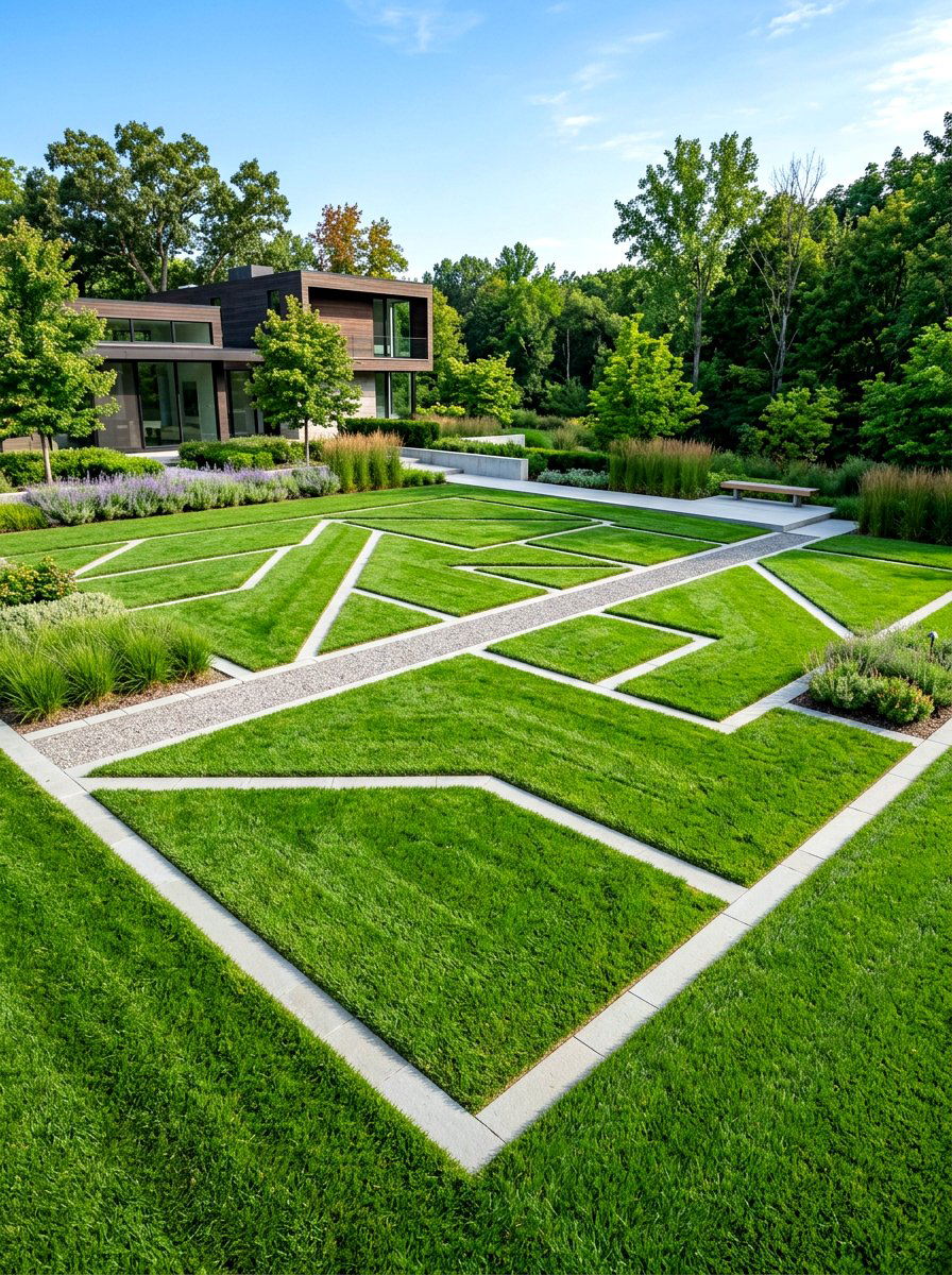 Contemporary Grass Parterre - 30 parterre garden ideas