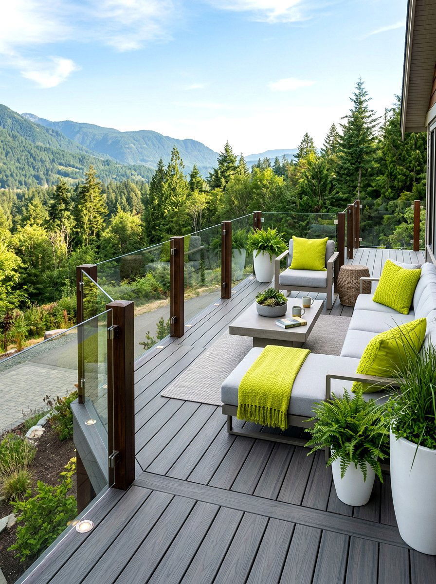 Contemporary Gray Deck - 30 deck decorating ideas