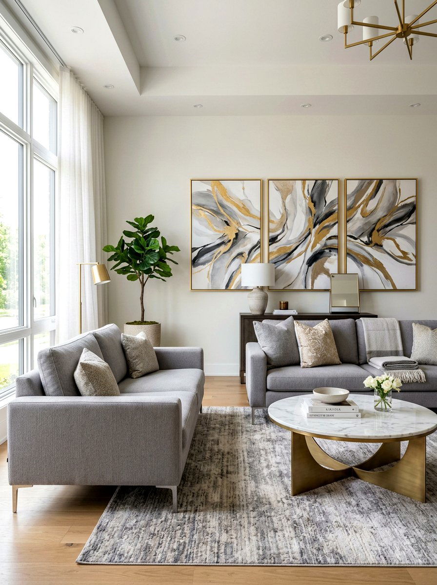 Contemporary Grey Twin Sofas - 30 twin sofa living room ideas