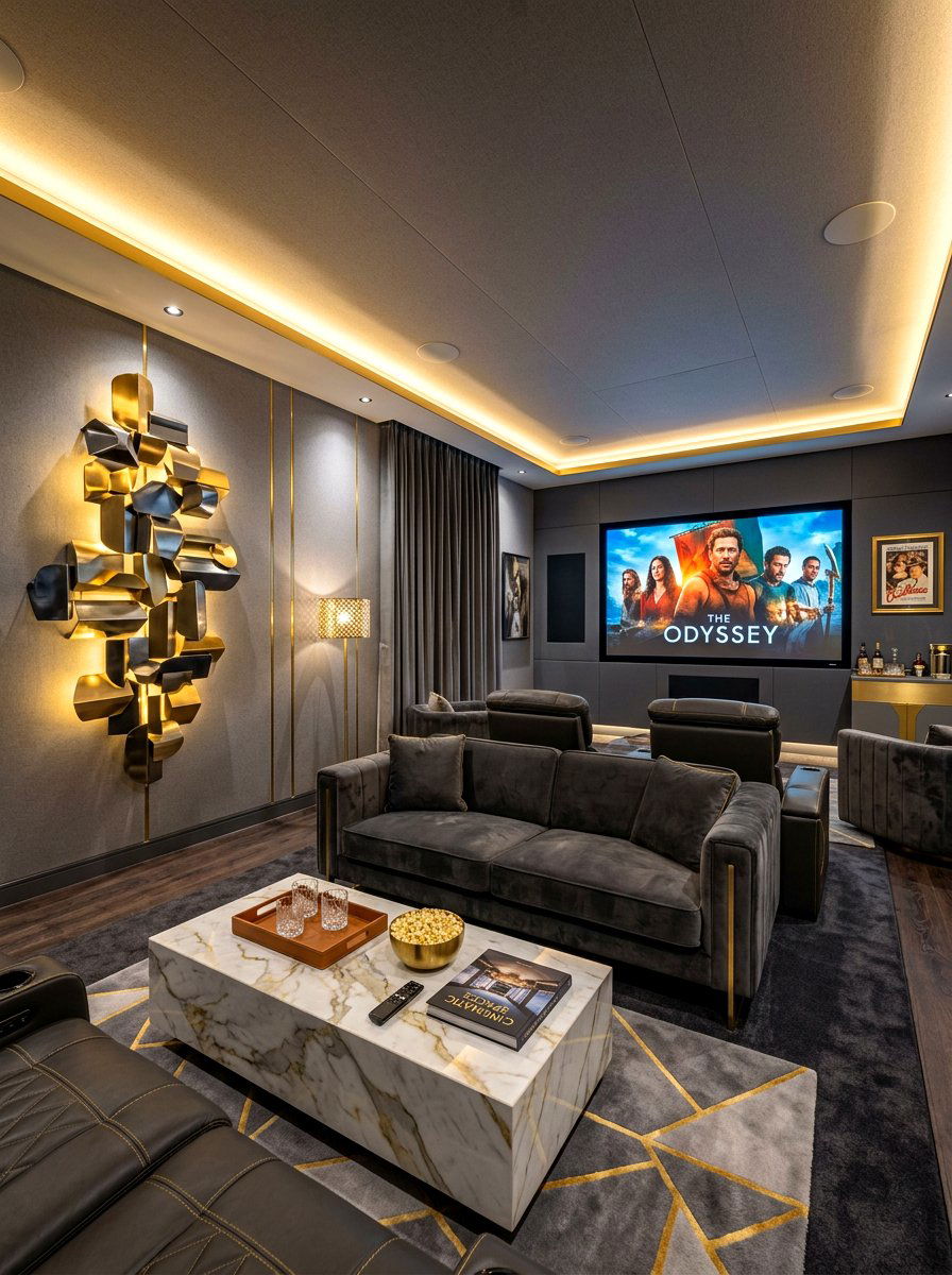 Contemporary Home Cinema Decor - 30 basement theater ideas