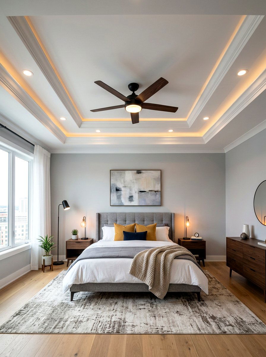 Contemporary Integrated LED Fan - 30 bedroom ceiling fan ideas