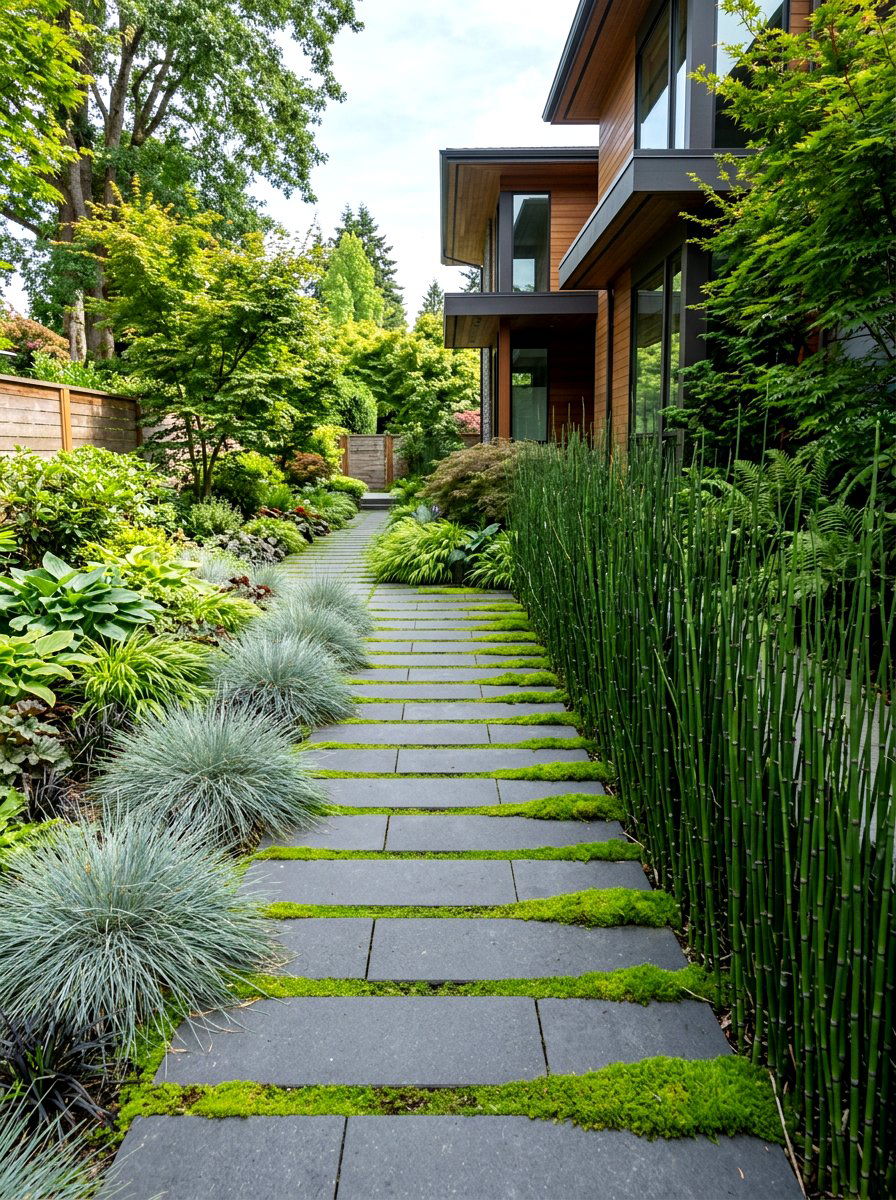 Contemporary Layered Walkway Landscaping - 30 layered front yard landscaping ideas