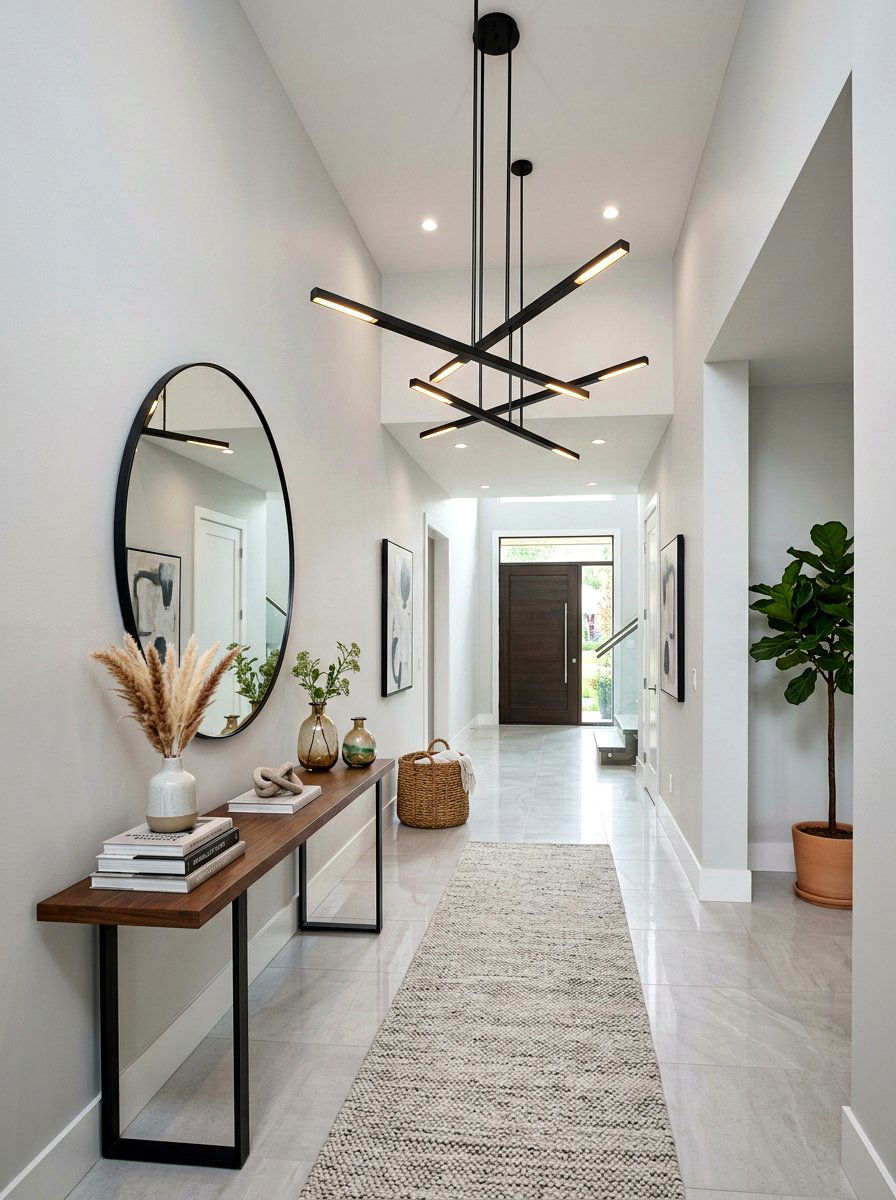 Contemporary Linear Chandelier - 30 foyer chandelier ideas