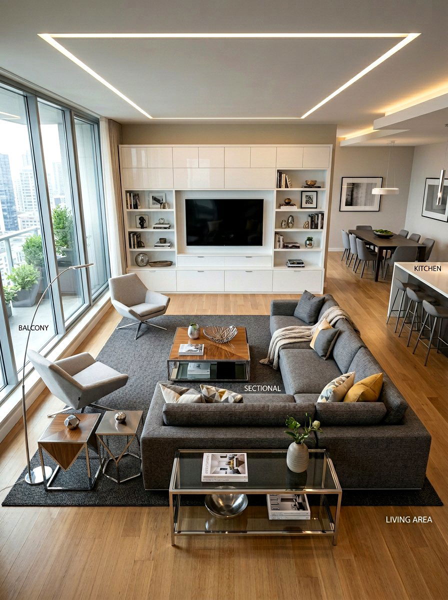Contemporary Living Room Floor Plan - 30 L shaped living room ideas