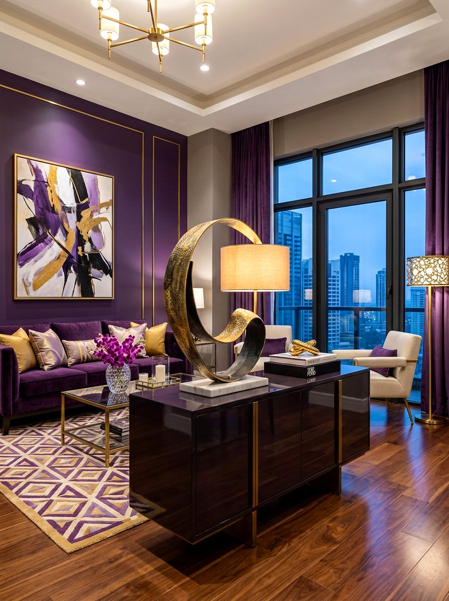 Contemporary Living Room Sculptural Lamp - 30 layered lamp living room ideas