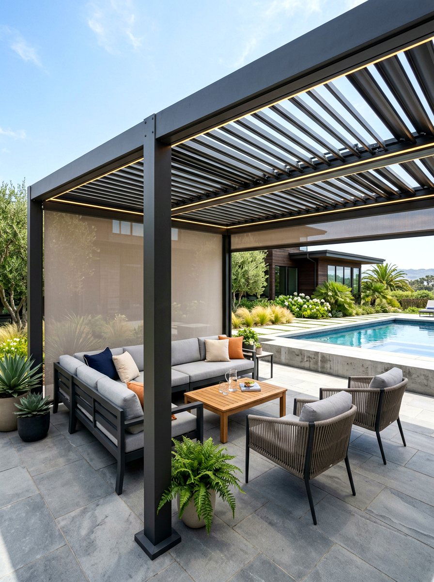 Contemporary Louvered Gazebo - 30 cozy gazebo ideas