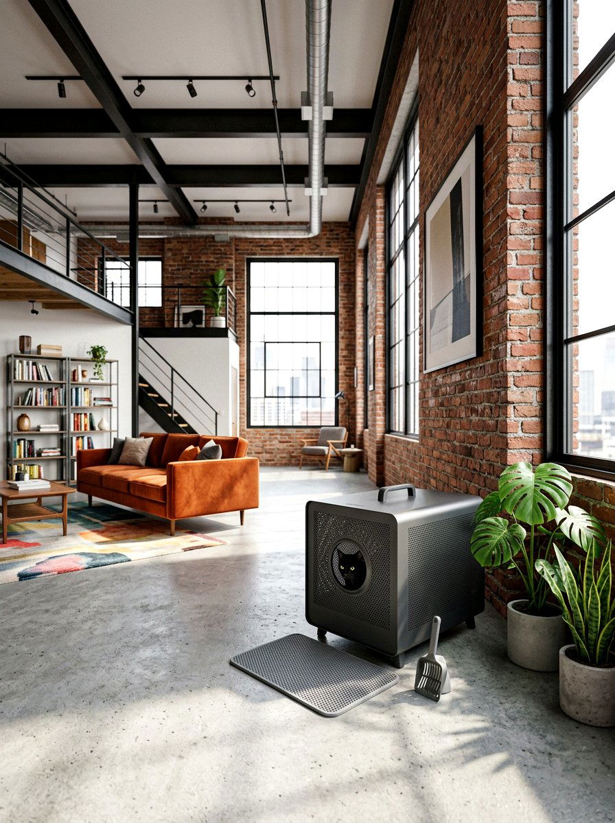 Contemporary Metal Litter Box - 30 litter box enclosure ideas