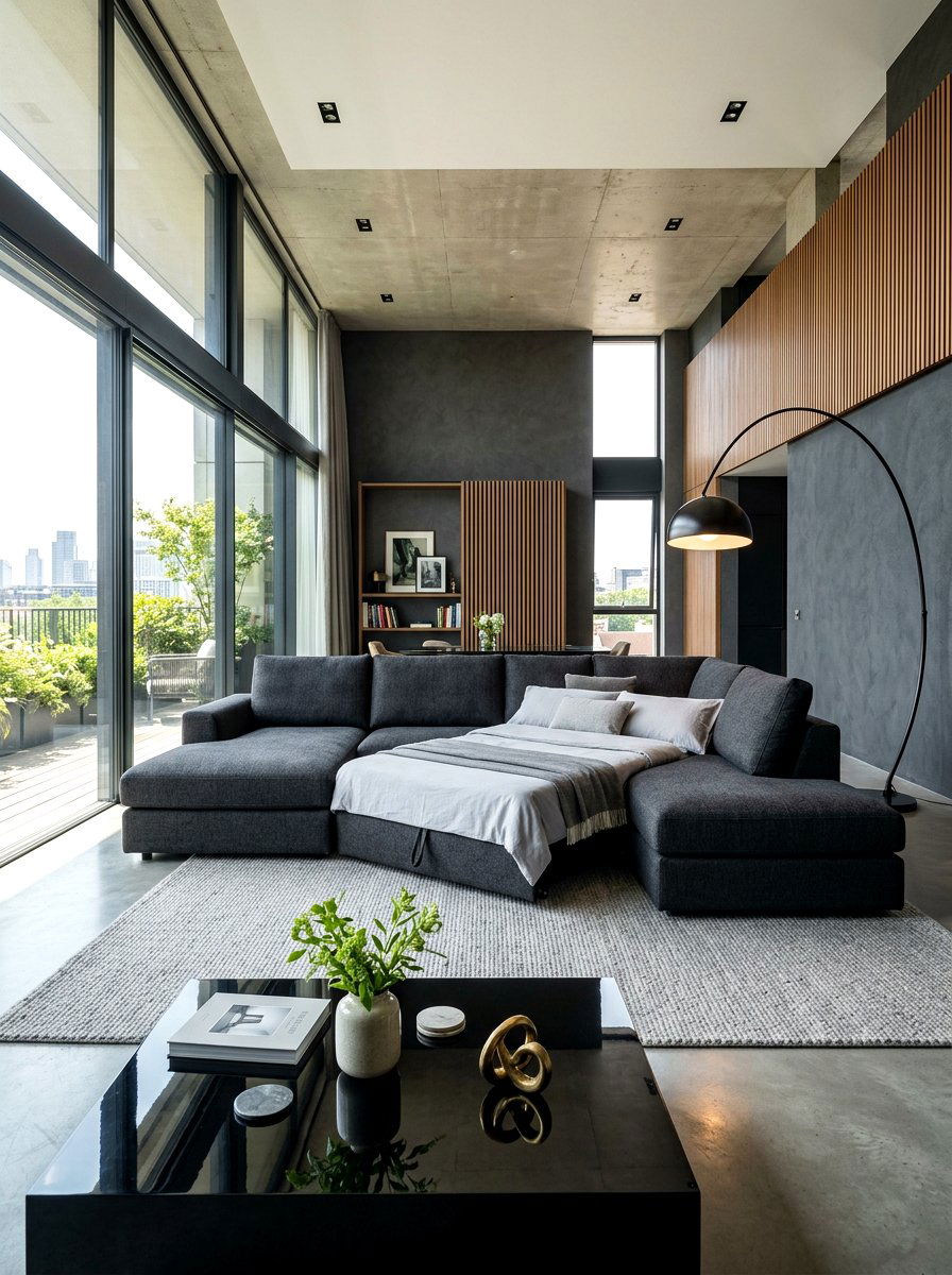 Contemporary Modular Sleeper - 30 sofa bed luxury apartment ideas
