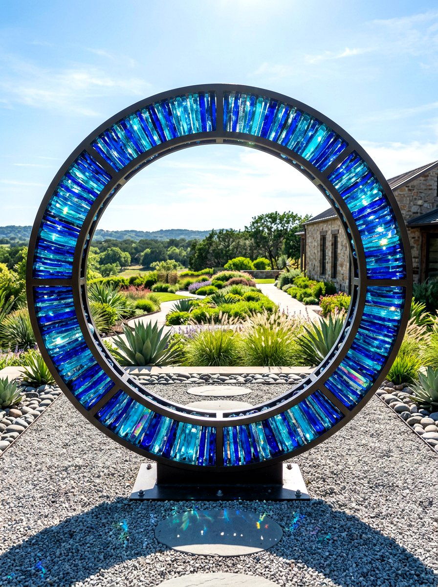 Contemporary Moon Gate Sculpture - 30 moon gate backyard ideas