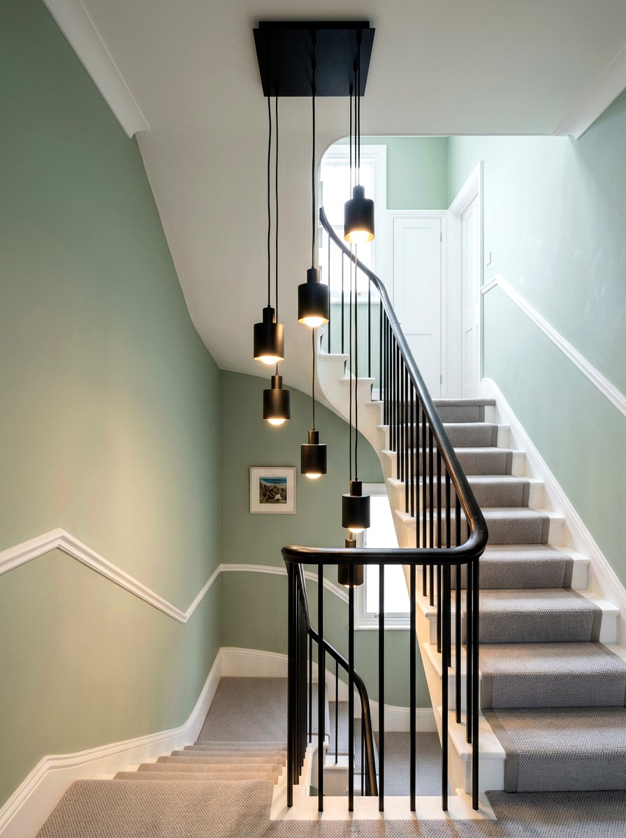 Contemporary Multi Light Pendant - 30 stairway chandelier ideas