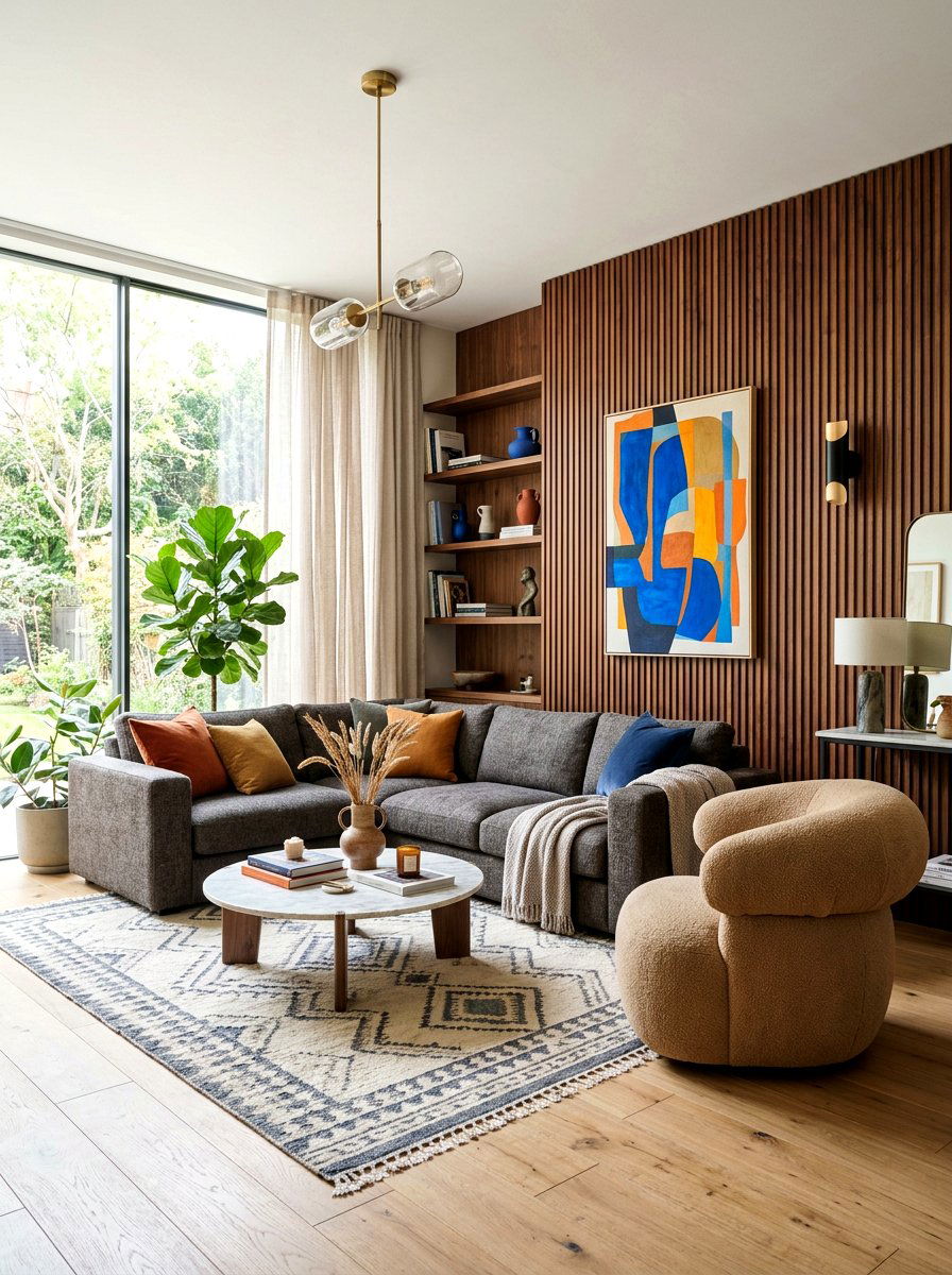 Contemporary Mushroom Living Room Walnut Features - 30 mushroom and walnut living room ideas