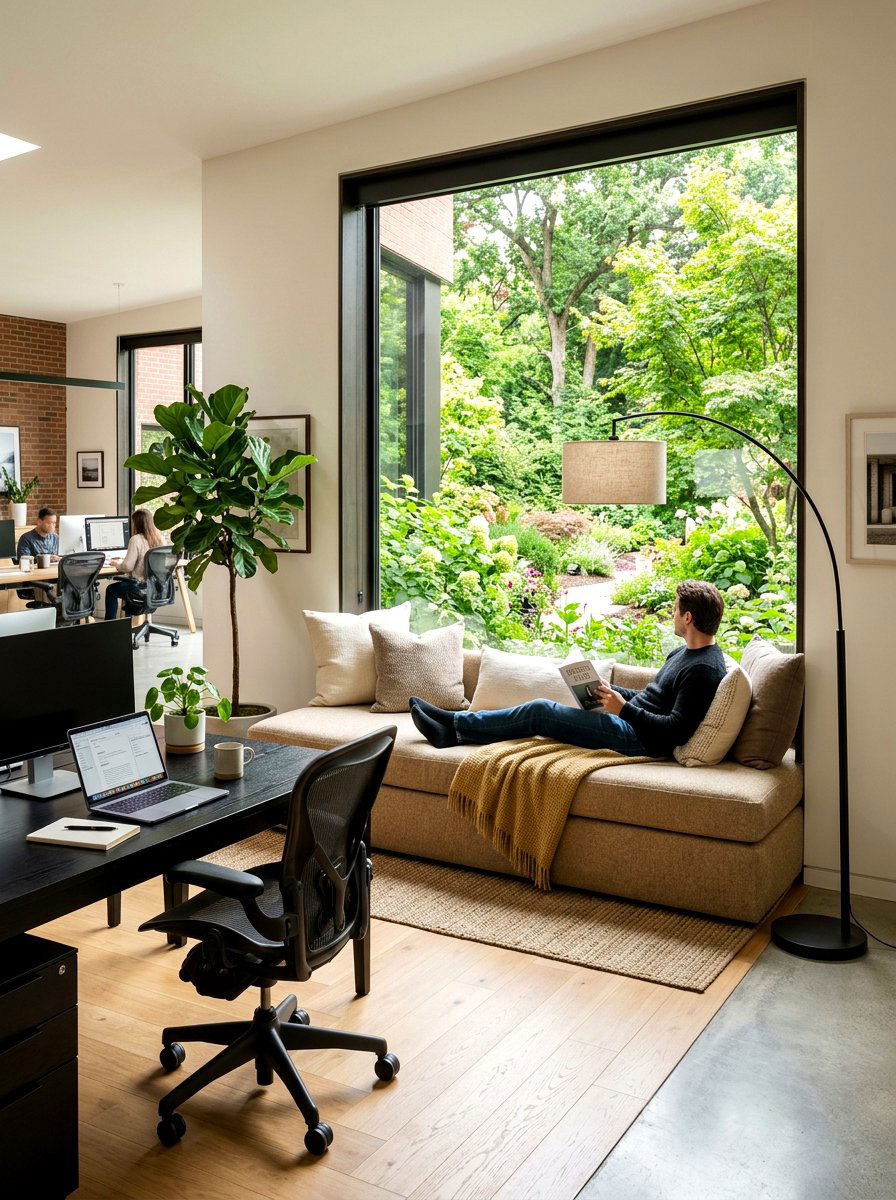 Contemporary Office Window Daybed - 30 office window seat ideas