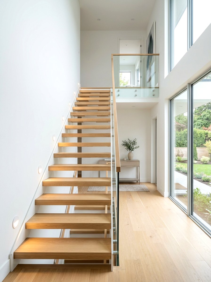 Contemporary Open Riser Step Light - 30 stair lighting ideas