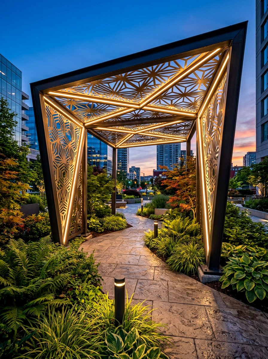 Contemporary Outdoor Arbor - 30 arbor bench ideas