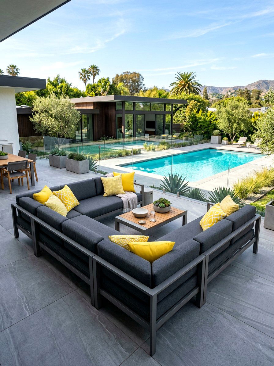Contemporary Outdoor Sectional Sofa - 30 pool lounge patio ideas