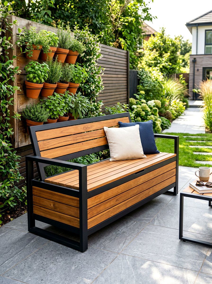 Contemporary Outdoor Storage Bench - 30 outdoor storage bench ideas