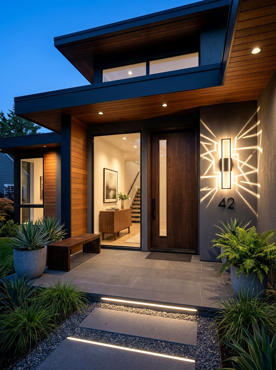 Contemporary Outdoor Wall Light - 30 front porch lighting ideas