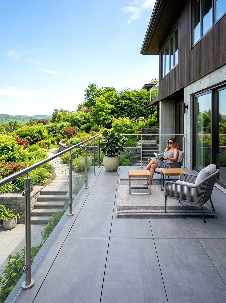Contemporary Patio With Glass Railing - 30 walkout basement patio ideas