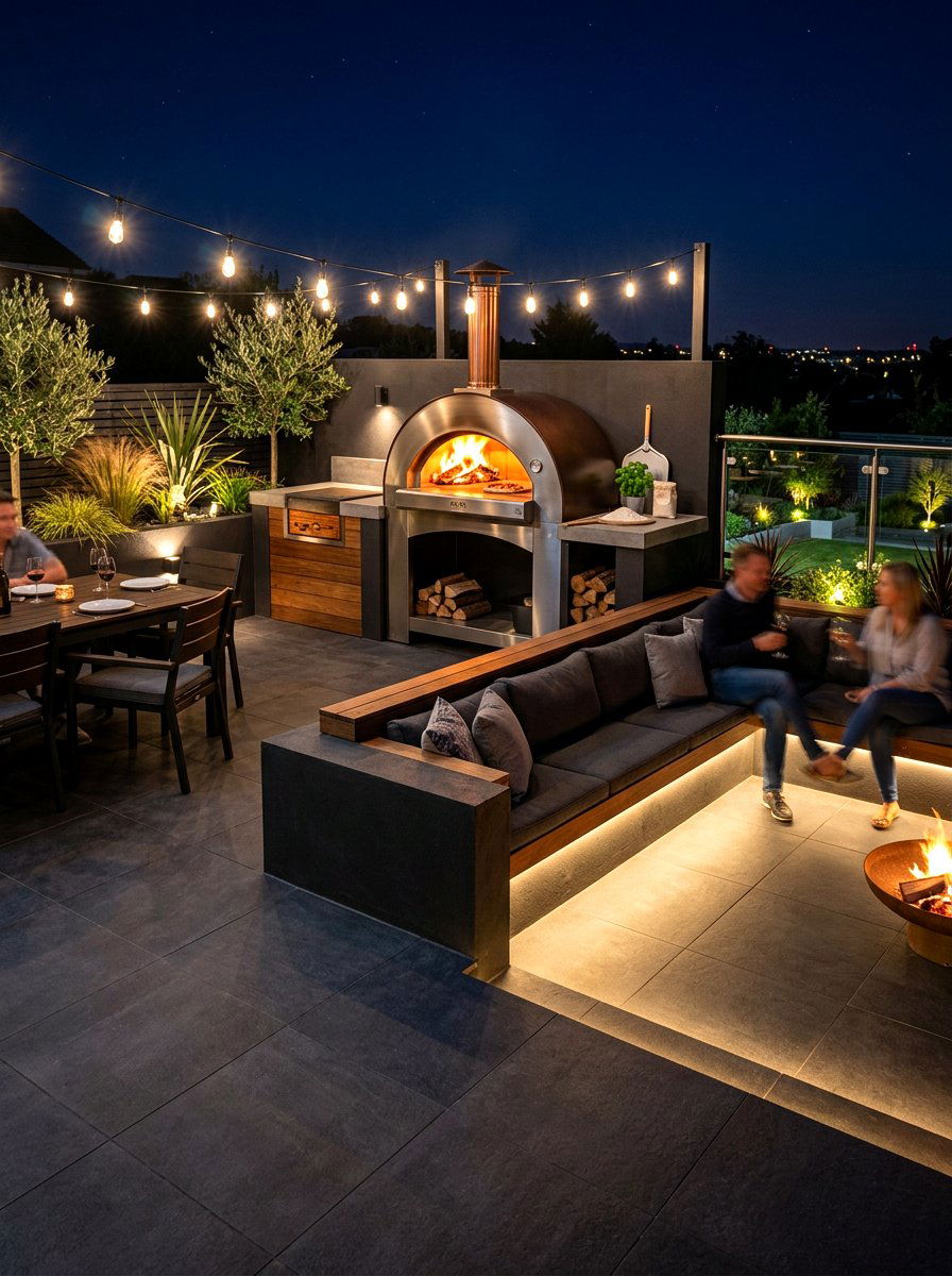 Contemporary Pizza Oven Patio - 30 pizza oven patio design ideas