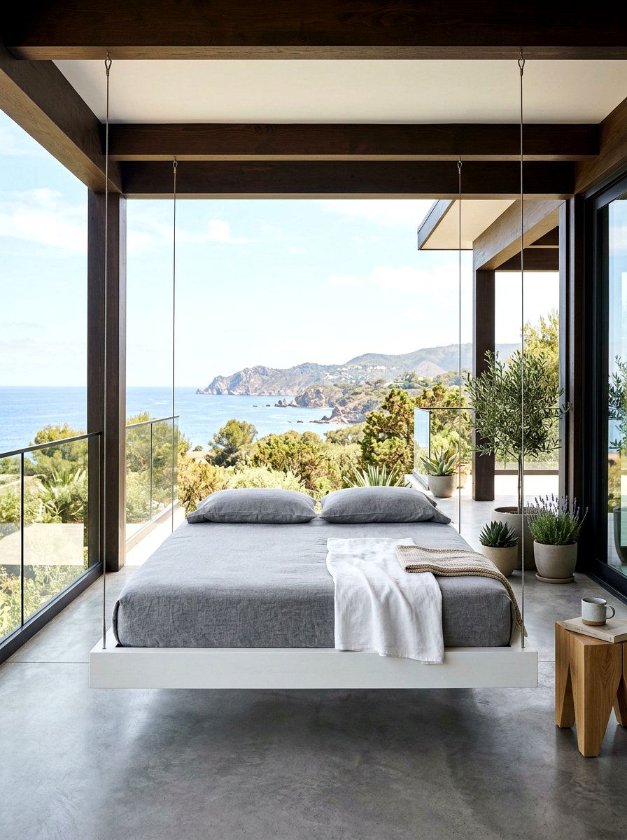 Contemporary Platform Swing Bed - 30 porch daybed swing ideas
