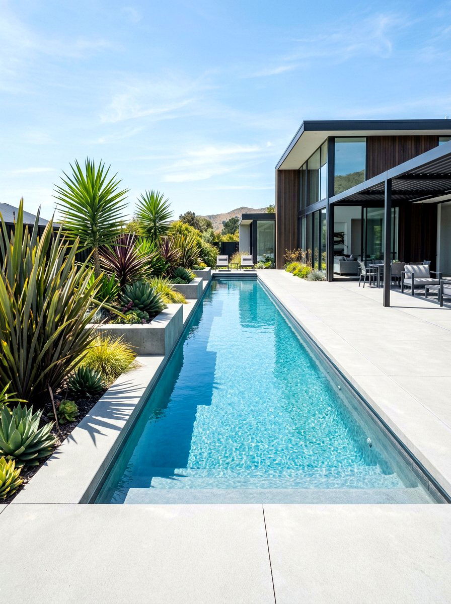 Contemporary Pool Plants - 30 pool garden ideas