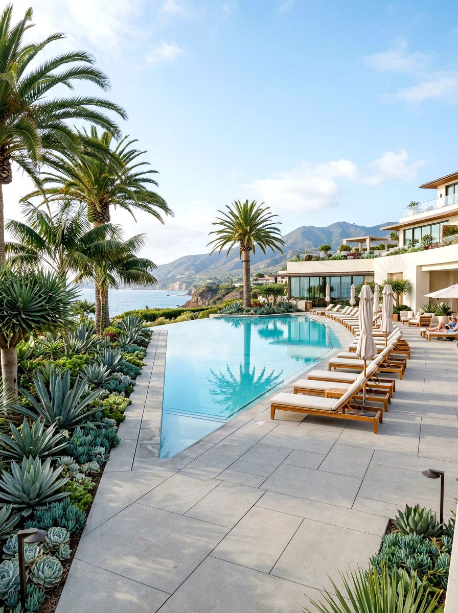 Contemporary Poolside Landscaping - 30 desert landscaping ideas