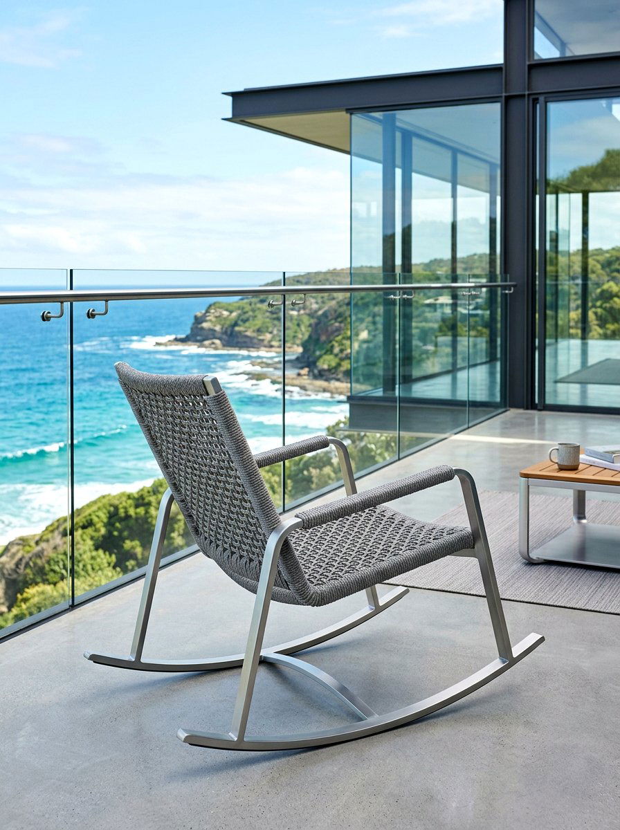 Contemporary Rope Weave Rocker - 30 porch rocking chair ideas