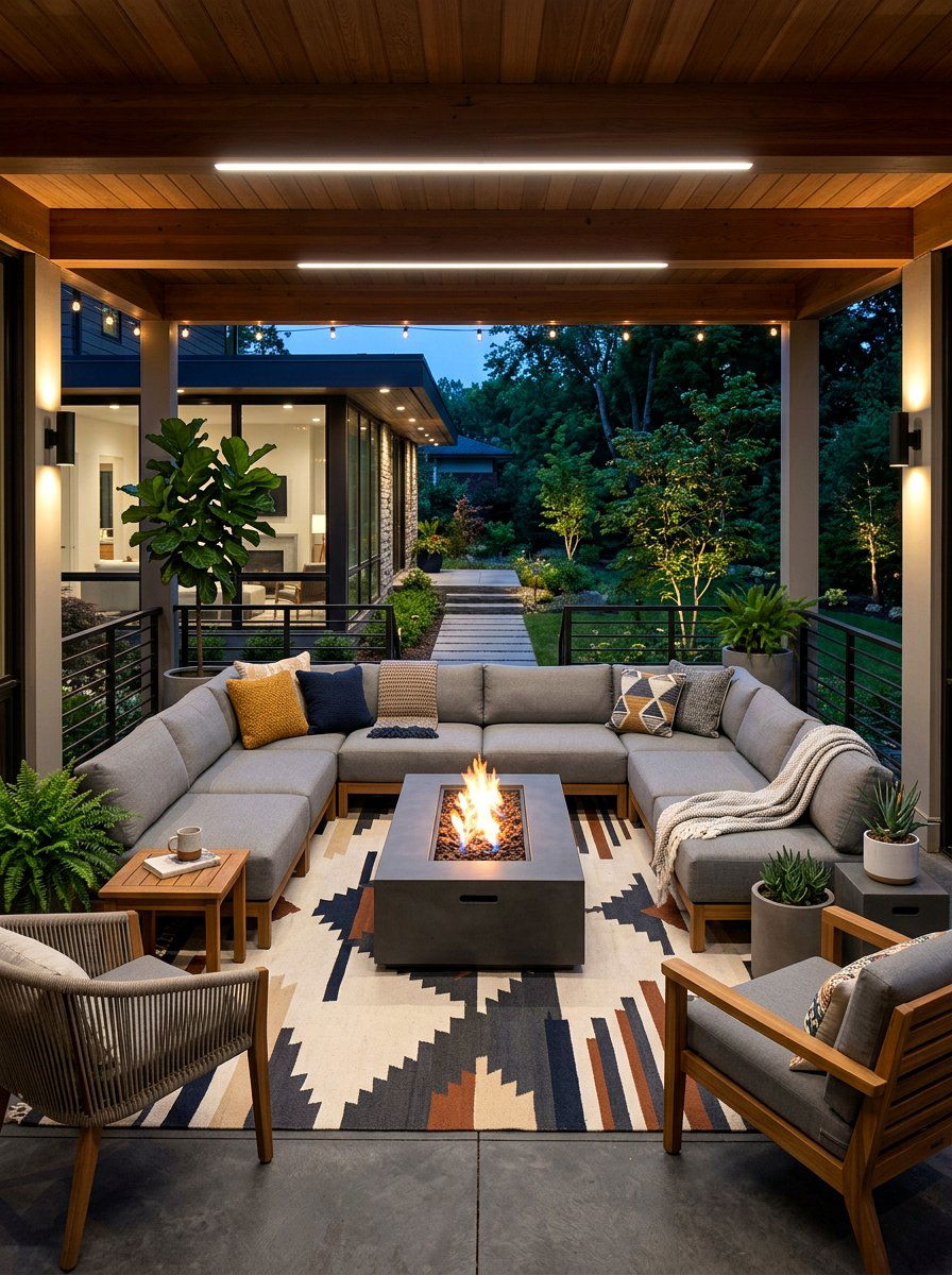 Contemporary Sectional Porch Layout - 30 porch lounge ideas