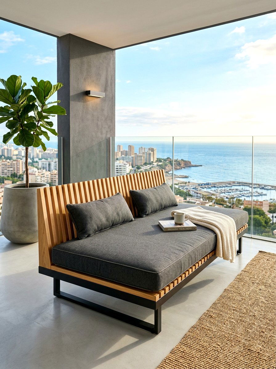 Contemporary Slat Daybed - 30 porch daybed ideas