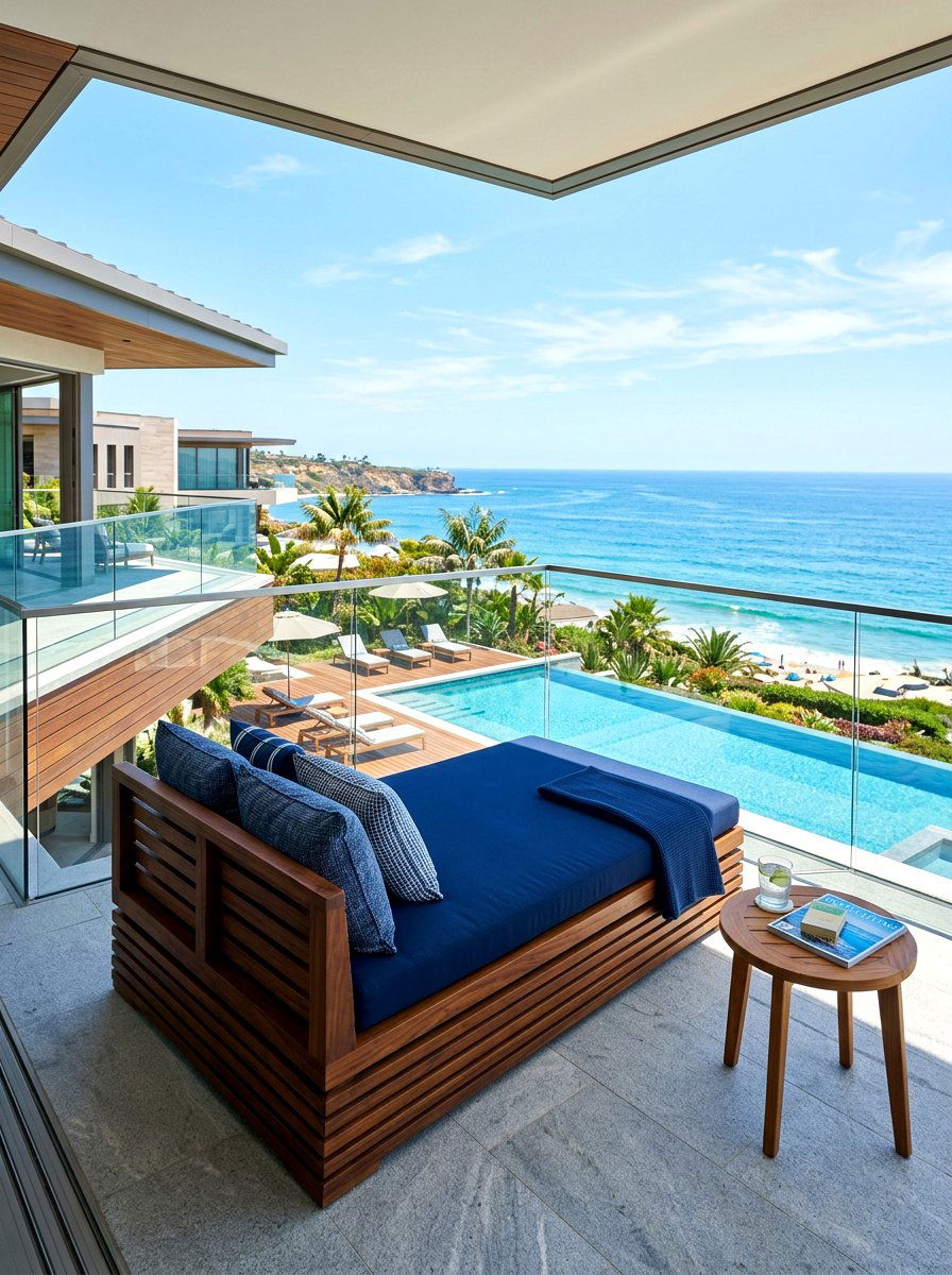 Contemporary Slat Daybed - 30 poolside daybed ideas