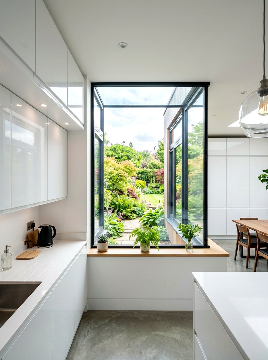Contemporary Sleek Garden Window - 30 greenhouse window kitchen ideas