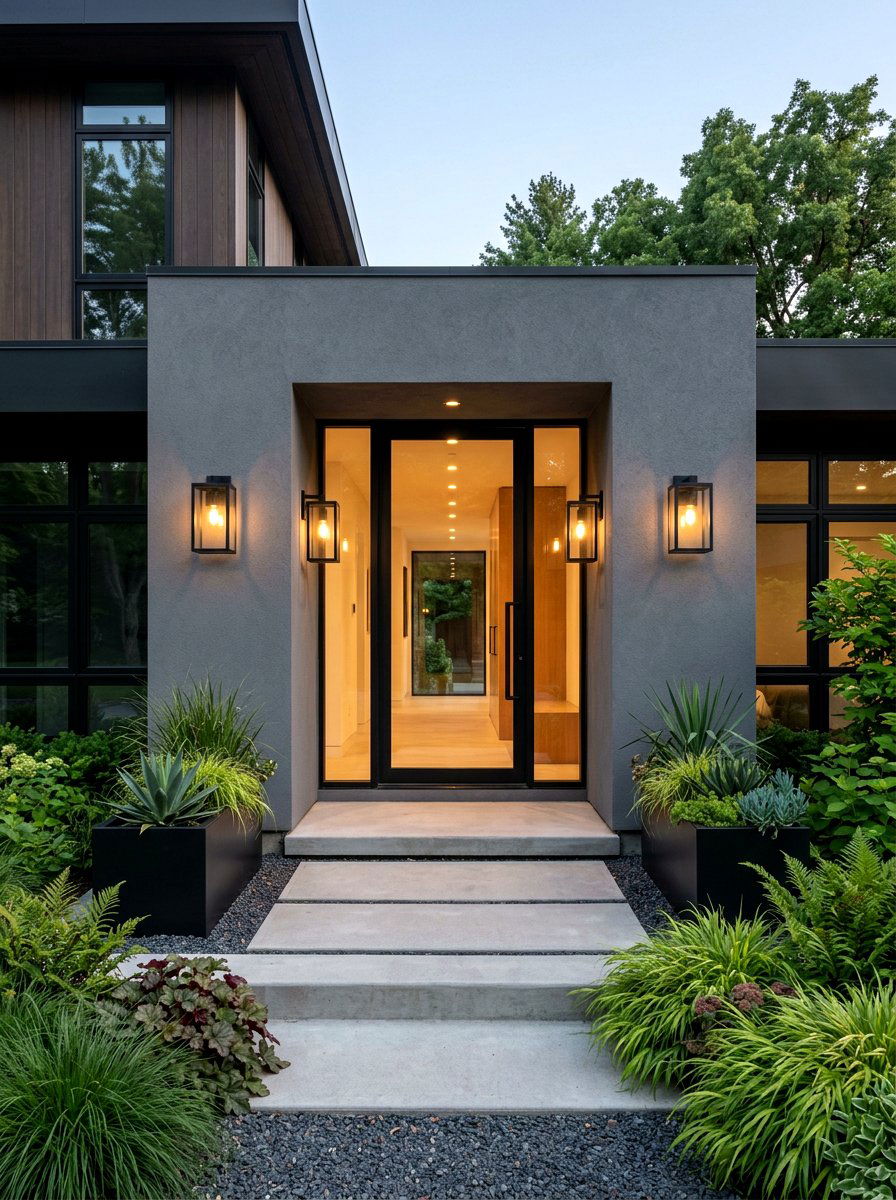 Contemporary Square Black Lantern - 30 porch lantern ideas