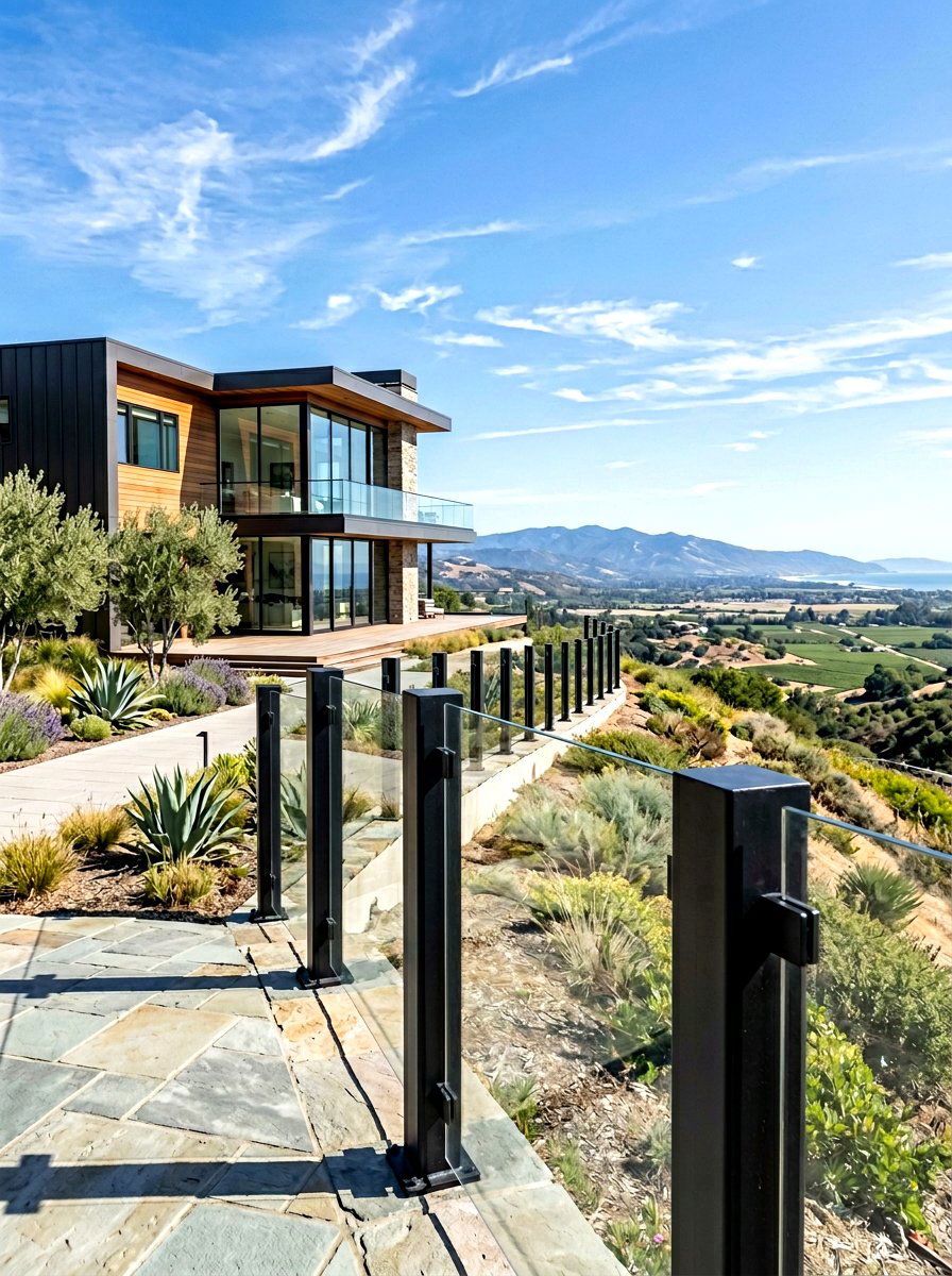 Contemporary Steel Post Fence - 30 metal fence ideas