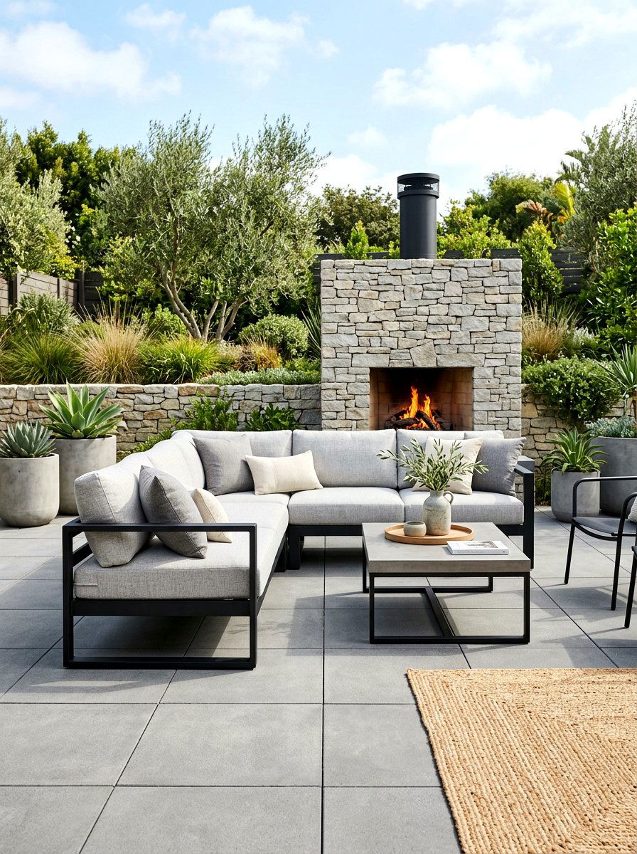 Contemporary Stone Patio Sofa - 30 cloud outdoor sofa ideas