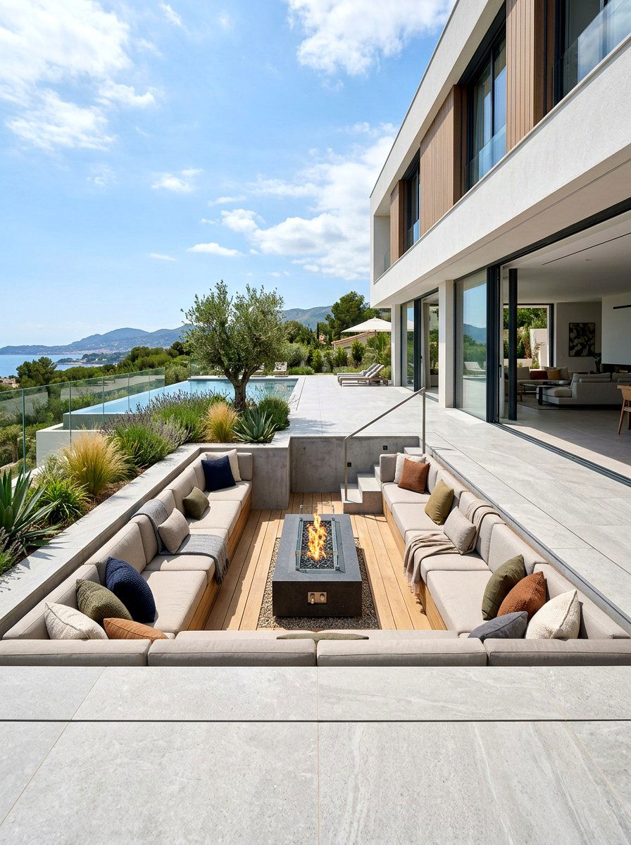Contemporary Sunken Seating - 30 boutique hotel patio ideas