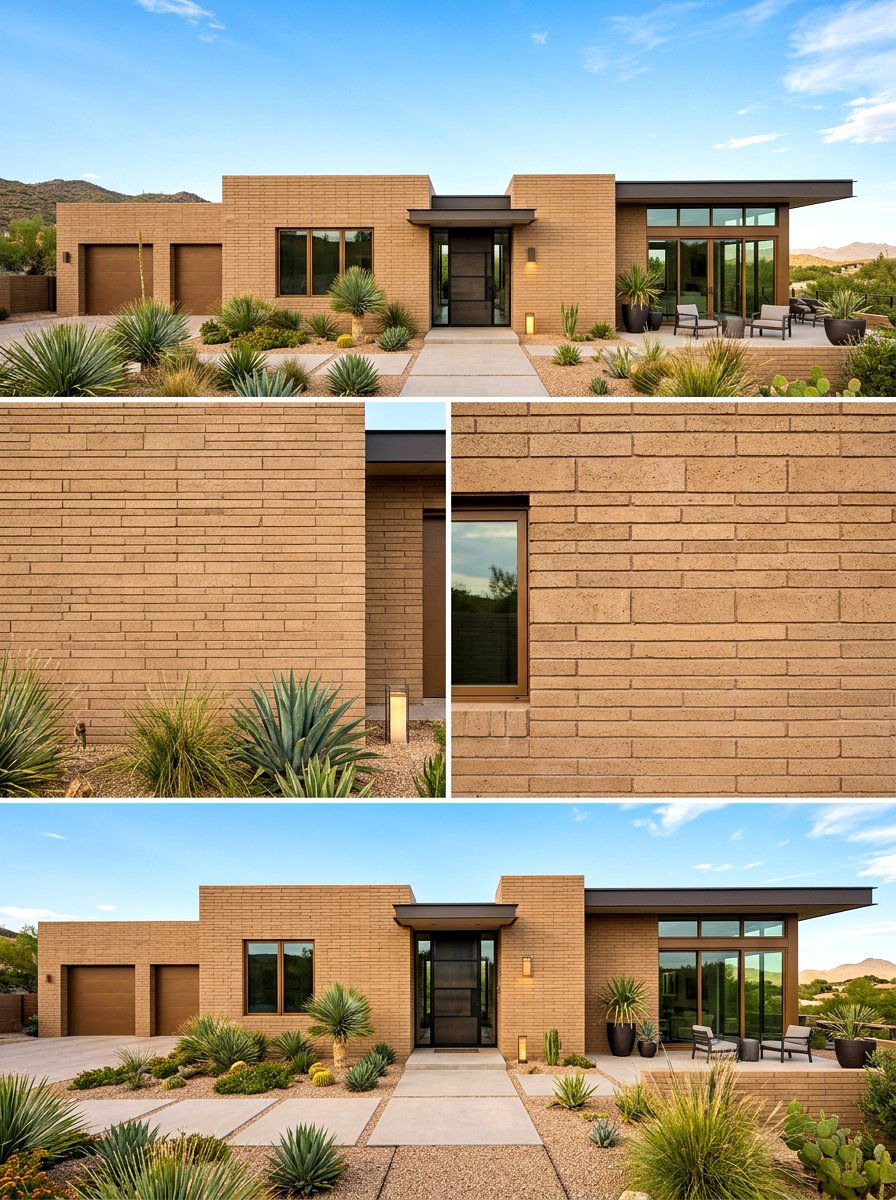 Contemporary Tan Brick Siding - 30 brick house exterior ideas