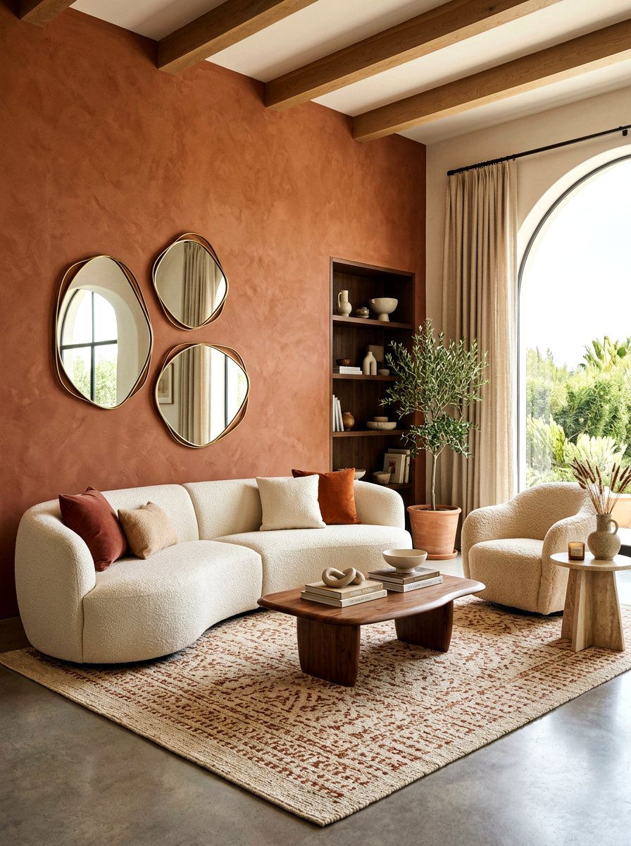 Contemporary Terracotta Living Room - 30 terracotta washed living room ideas