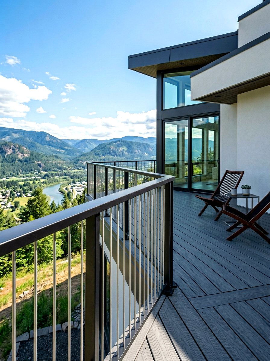 Contemporary Wire Railing - 30 outdoor stair railing ideas
