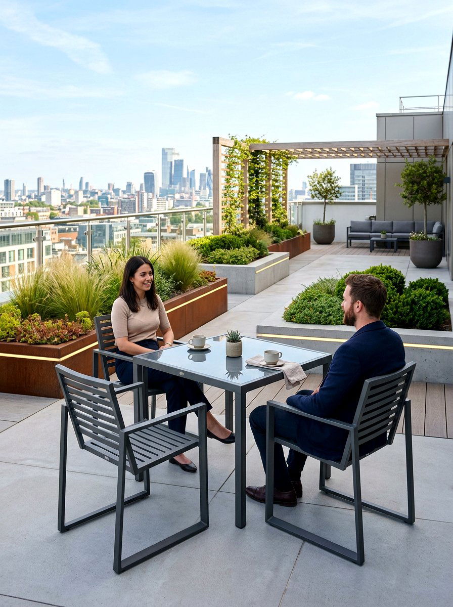 Contemporary aluminum bistro chair - 30 bistro chair patio ideas