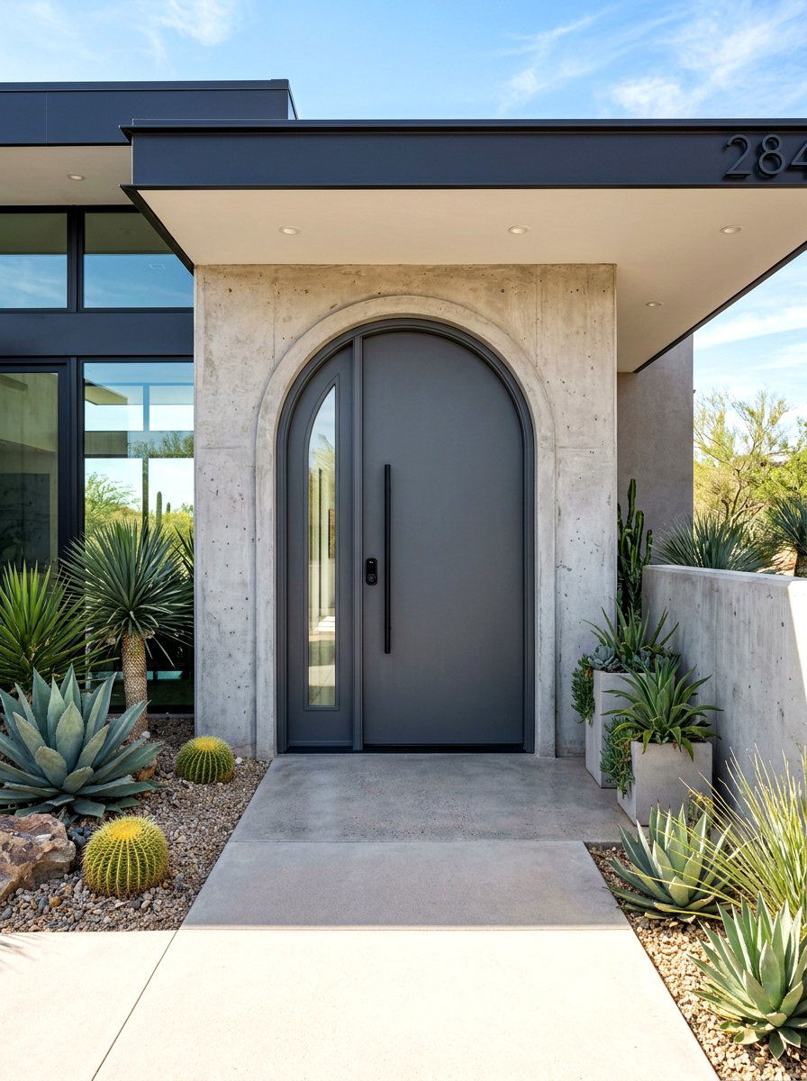 Contemporary arched front door - 30 arched front door ideas