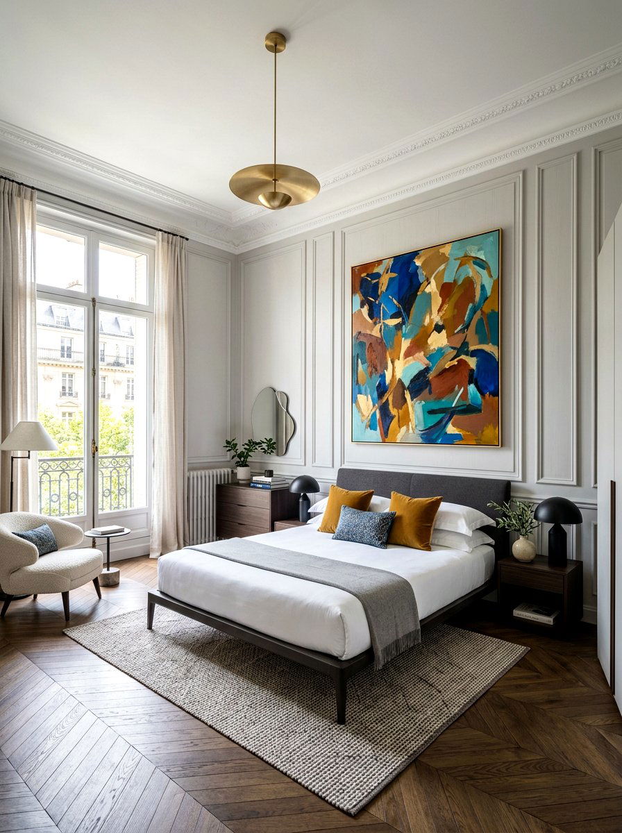 Contemporary art bedroom - 30 Parisian hotel bedroom ideas