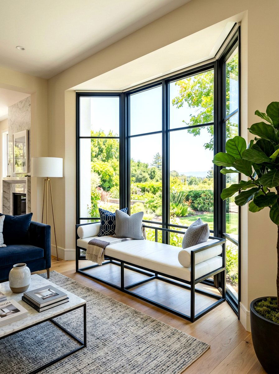 Contemporary bay window seating - 30 bay window seating living room ideas