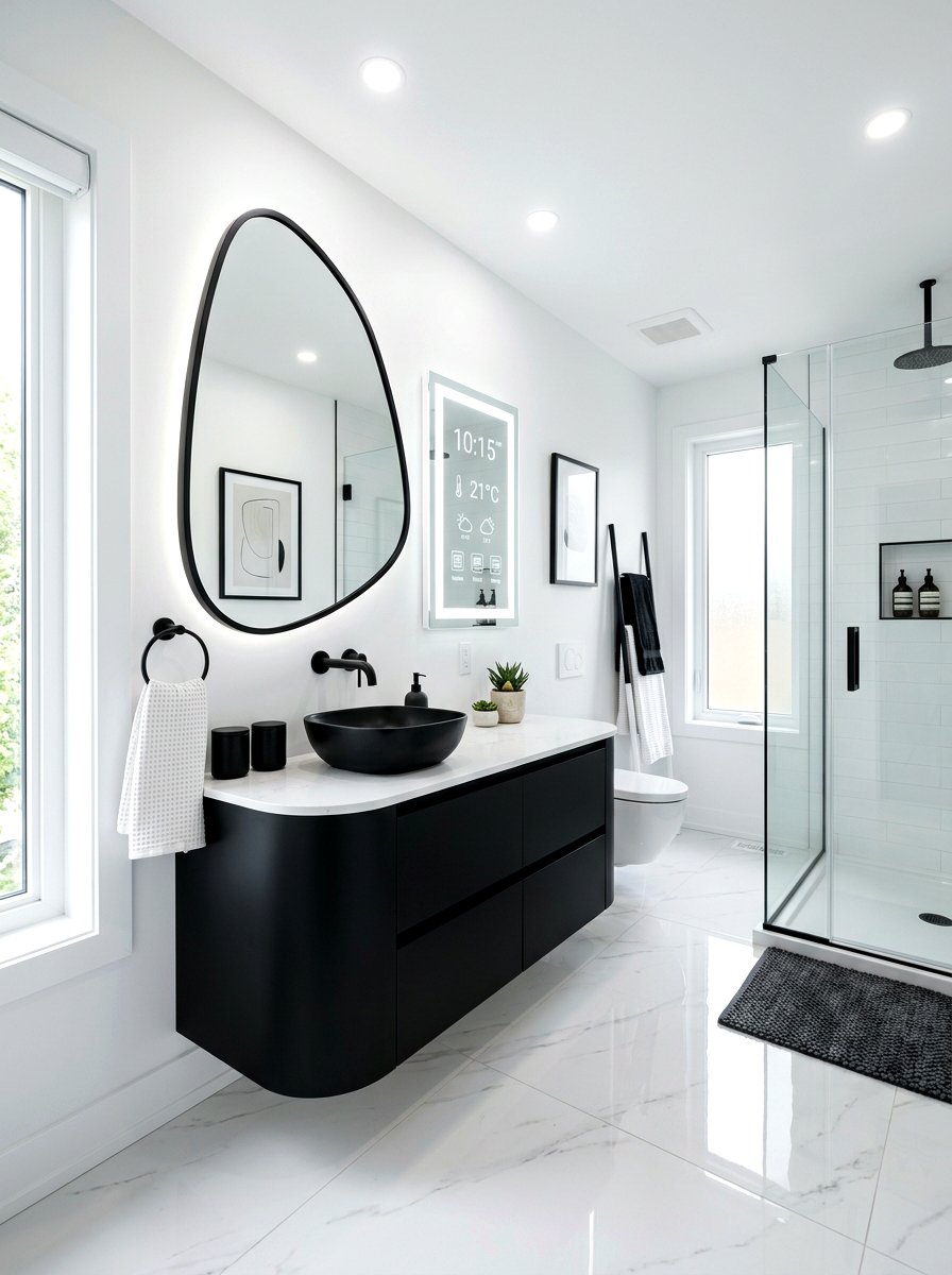 Contemporary black and white bathroom - 30 black and white bathroom ideas
