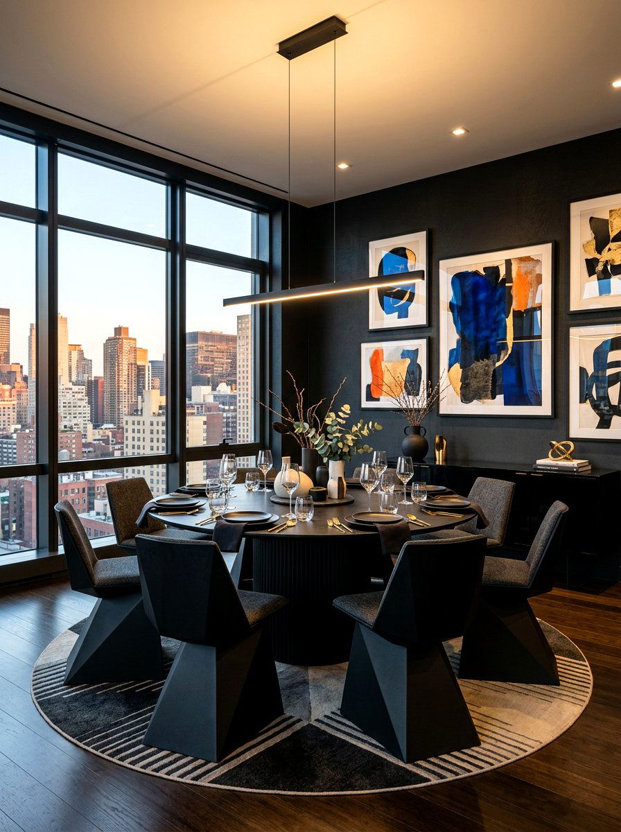 Contemporary black dining room - 30 black dining room ideas
